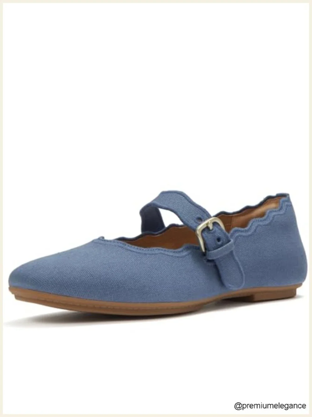 Canvas Mary Janes Ballet Flats with Dynamicush Cushioned Insole Non-Slip